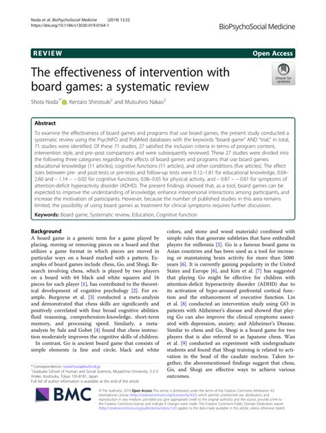 potential injury in playing board games|The effectiveness of intervention with board games: a systematic .